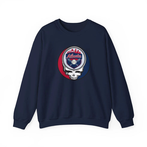 Grateful Dead - Atlanta Braves Stealie Grateful Dead Crewneck Sweatshirt - MLB - StealieShop